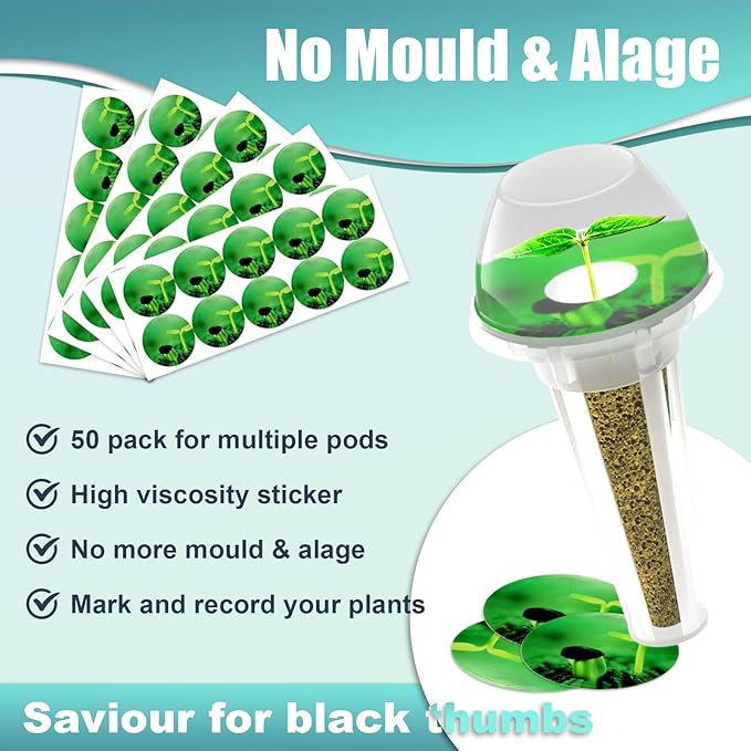 150pcs Seed Pod Kit for Hydroponics, Grow Anything Kit with 100pcs Grow Sponges, 50pcs Pods Labels, Hydroponics Pods Replacement Compatible with Hydroponics Growing System from All Brands