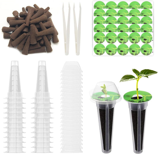242 PCS Hydroponic Pods Kit, Seed Pods Kit for Aerogarden, Grow Anything Kit, Coolrunner Hydroponics Garden Accessories with 60 Baskets, 60 Stickers, 60 Sponges, 2 Tweezers, 60 Planting Cove (242)