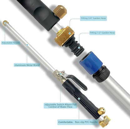 Upgraded Jet Nozzle Pressure Washer Wand for Garden Hose with 2 Different Nozzles and Hose Quick Connectors, Jet High Pressure Washer Tools for Tackling Tough Grime And Dirt with Ease