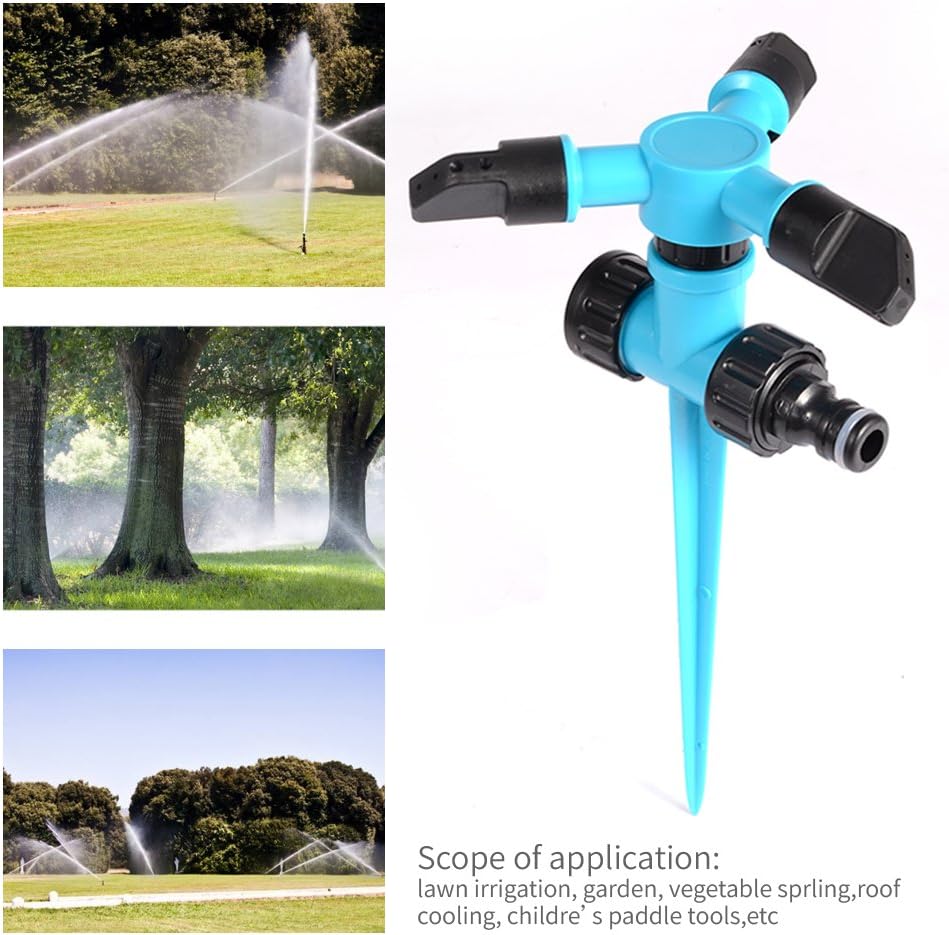 Garden Sprinkler, 360 Degree Rotating Lawn Sprinkler Large Area Coverage - Adjustable, Weighted Gardening Watering System