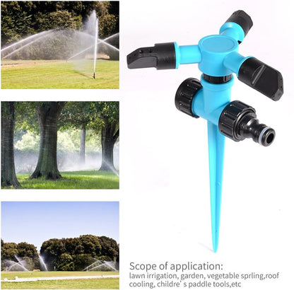 Garden Sprinkler, 360 Degree Rotating Lawn Sprinkler Large Area Coverage - Adjustable, Weighted Gardening Watering System