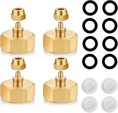 Drip irrigation hose connector, Garden Hose Adapter, Standard 3/4" GHT Female Thread to 1/4" Tube Adapter for Water Hose, Convert 3/4" Garden Hose to 1/4" Tube Drip Irrigation Parts (4 PCS)