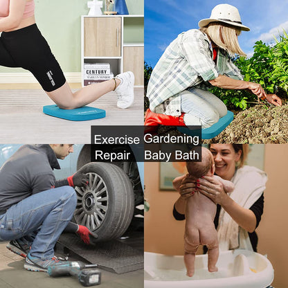 Extra Thick Kneeling Pads, Knee Pad Cushion for Yard Work, Gardening, Yoga, Exercise, Floor Kneeler for Baby Bath, Comfortable Foam Mats to Kneel On, 15.4 x 10.4 x 1.3inch, Blue (1)