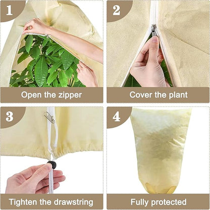 LangRay Plant Covers Freeze Protection, Winter Frost Cloths 2.8oz/yd² with Zipper and Drawstring, Garden Cover Protective Blankets for Outdoor Plants Fruit Palm Olive Trees (79in*94in 1pc)