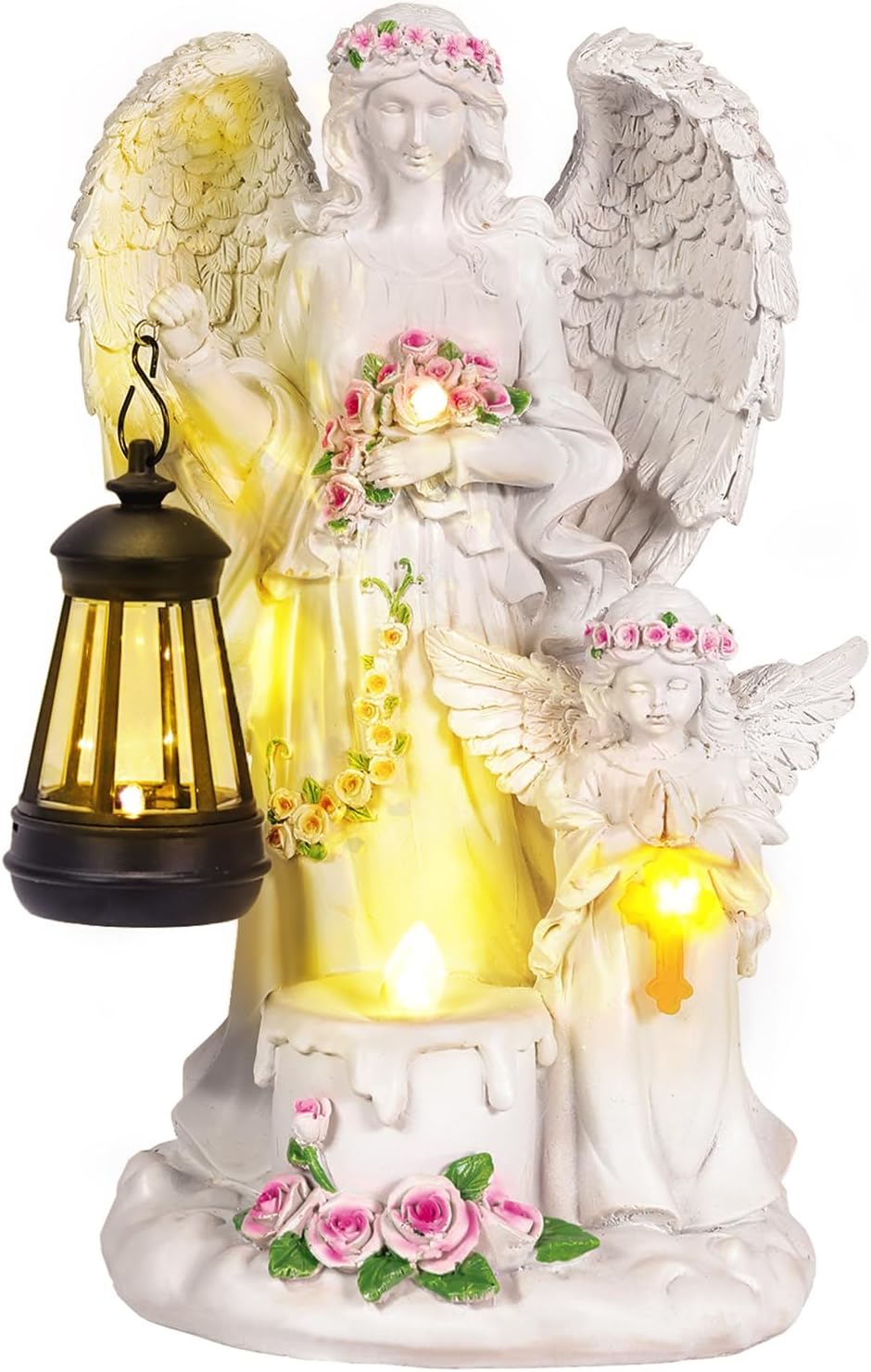 Solar-Powered Angel Garden Statue, Outdoor Garden Angel Statue - Outdoor Statues for Patio, Lawn Or Courtyard Landscaping Decorations