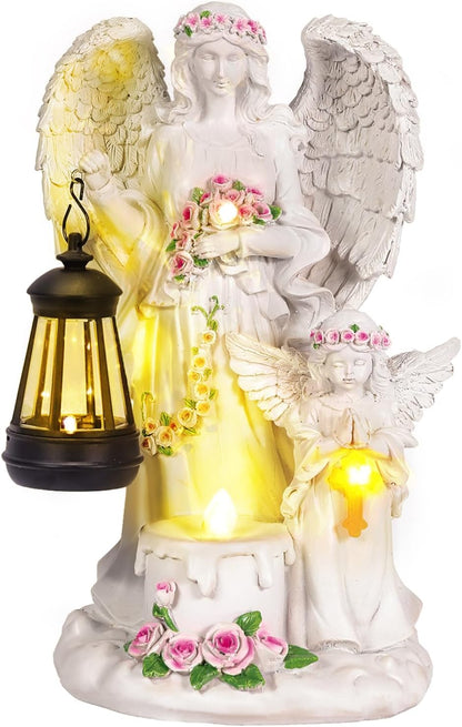 Solar-Powered Angel Garden Statue, Outdoor Garden Angel Statue - Outdoor Statues for Patio, Lawn Or Courtyard Landscaping Decorations