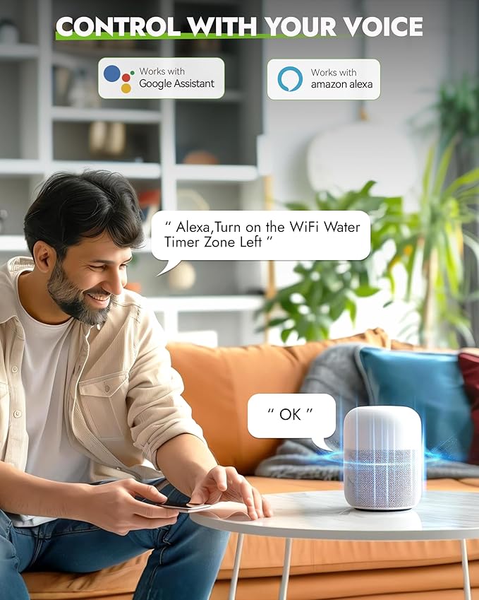 RAINPOINT WiFi Water Timer for Garden Hose, Smart Sprinkler Timer with WiFi Antenna Gateway, Automatic Irrigation Controller, APP Remote Control, Weather-Based Smart Watering, for Lawn, Garden