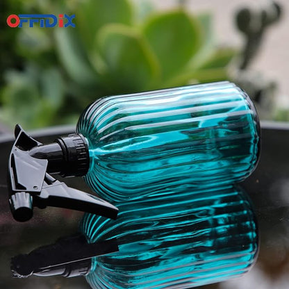 OFFIDIX Glass Spray Bottle, Plant Mister with Adjustable Nozzle 0.4L/13.5oz Pressure Watering Can Handheld Spray Bottle for Outdoor Indoor Plants and Cleaning Work (Blue)