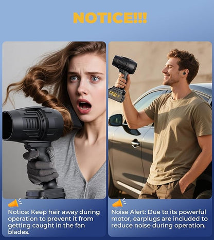 Electric Leaf Blower Cordless with Battery and Charger,300000RPM Air Turbo Jet Blower, Portable Lightweight Handheld Small Blowers for Lawn Care, Patio Cleaning, Blowing Leaves,Dust and Snow,Car Dryer