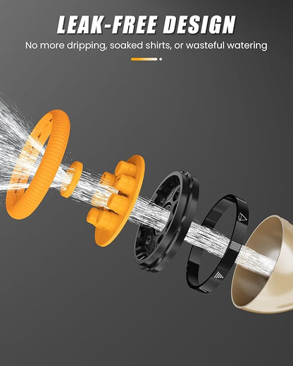 RAINPOINT Garden Hose Nozzle, Heavy Duty Metal Water Hose Sprayer Nozzle with 9 Adjustable Spray Patterns, High Pressure Hand Sprayer for Watering Plants, Lawns, Car and Pet Washing (2, Orange)