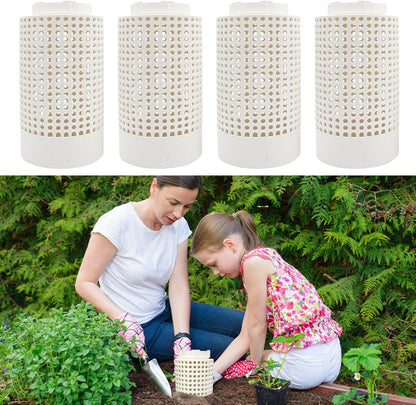 Inground Garden Compost Bin Underground Worm Farm Compost Bin Reducing Food Waste Composting Systems Suitable for Garden, Vegetable Patch, Backyard (White, 11.81 x 6.3 x 6.3 Inch)