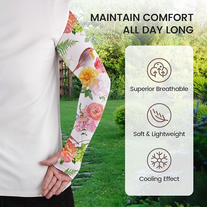 Gardening Sleeves Farm Sun Protection Arm Cooling Sleeves Thorn Proof Garden for Women Men with Thumb Hole