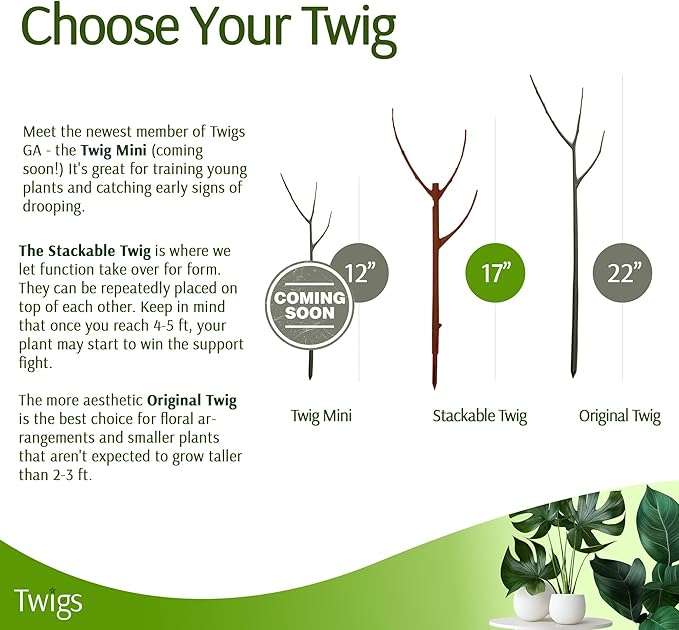 Stackable Plant Support Stakes, Stem Holder Structures for Indoor & Outdoor Use, Garden Accessories for Climbing & Potted Plants, Trellis Alternative - Begonia Red, 10 Pack, 17" L