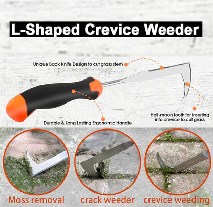 2025 Hand Weeder Tool, Rubber Handle Manual Weeder Puller Tool, Uprooting Weeding Tools, Crack Weeder Crevice, 4 Teeth Weeding Tool, Weeding Artifact Tool for Gardening(3 Pcs)