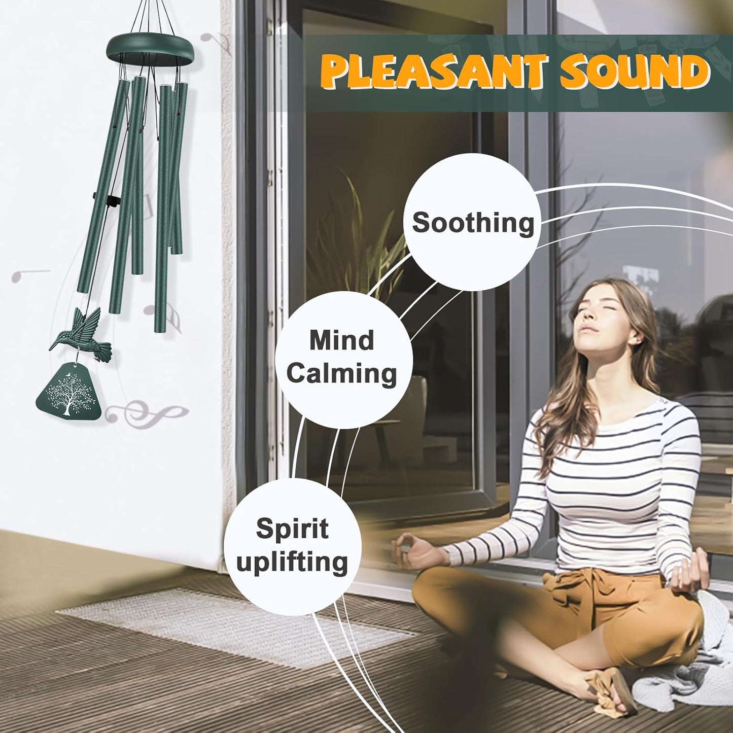 Sympathy Wind Chimes for Outside Deep Tone, Memorial Wind Chimes for Loss of Loved One Prime, Bereavement Condolence Remembrance Funeral Gifts for Grieving Friends Loss of Mother Father