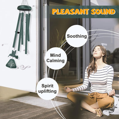 Sympathy Wind Chimes for Outside Deep Tone, Memorial Wind Chimes for Loss of Loved One Prime, Bereavement Condolence Remembrance Funeral Gifts for Grieving Friends Loss of Mother Father