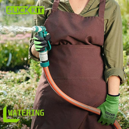 Gardening Gloves for Women & Men, Breathable Garden Gloves Rubber Coated for Garden, Yard, 6 Pairs, White & Green