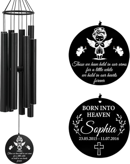 Personalized 36" Memorial Wind Chimes for Outside, Sympathy and Bereavement Gift for Loss of Loved One, A Thoughtful Remembrance of Mother, Father or Husband for Garden and Patio