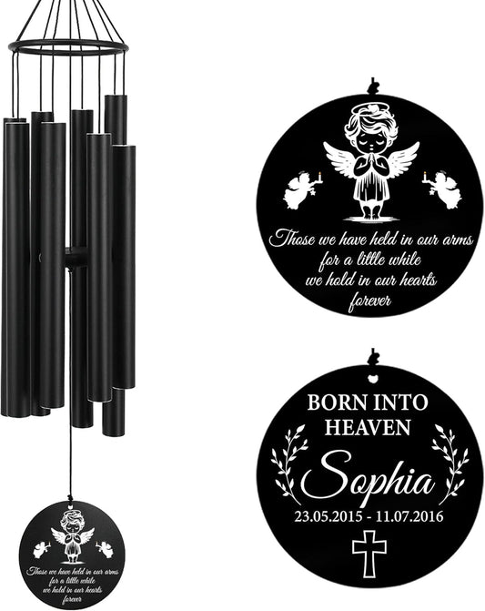 Personalized 36" Memorial Wind Chimes for Outside, Sympathy and Bereavement Gift for Loss of Loved One, A Thoughtful Remembrance of Mother, Father or Husband for Garden and Patio