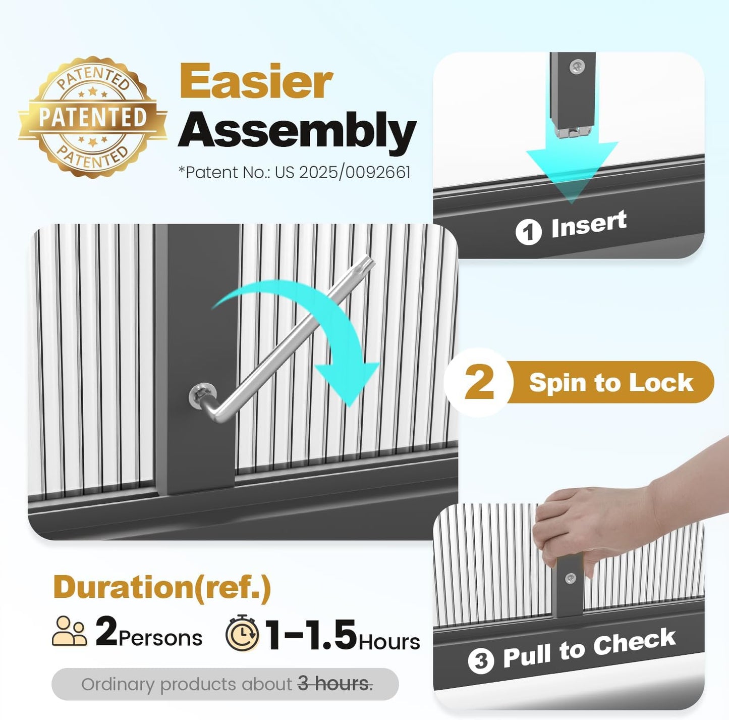 KING BIRD Greenhouse for Outdoors, 4x6 FT Polycarbonate Walk-in Green House, Quick-Setup Aluminum Frame UV Resistant Panel for Outside Garden Backyard W/ Lockable Screen Door, Vent, Black