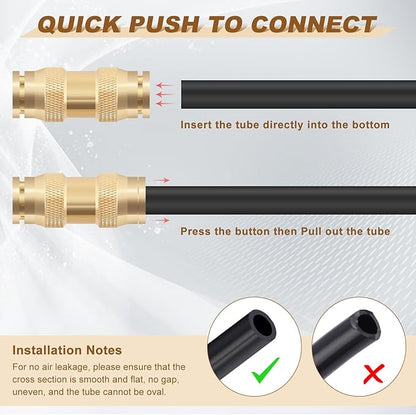 5/16" Quick Push to Connect Fittings Brass Union Straight Joint DOT Approved 5/16 inch tube OD Air Line Adapter Air Spring Suspension Kit for Car Truck Trailers and Air Brake System 5pcs