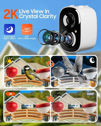 Camii Bird Feeder with Camera, Smart Birdfeeder with AI Identify Birds Species, 2K HD, Solar Powered, Night Vision, Real-Time Alert, IP66 Waterproof for Backyard Bird Watching Enthusiasts (Green)