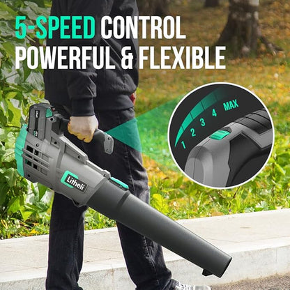 Litheli Cordless Leaf Blower 40V, Battery Leaf Blowers for Lawn Care, Lightweight Axial Blower for Blowing Leaf, Dust, Debris, with 2.0Ah Battery Included