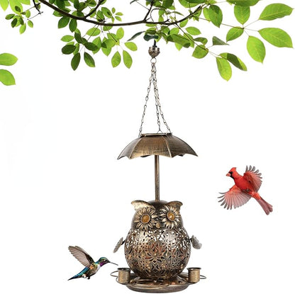 ZQMHJTSolar Bird Feeder,Squirrel Proof Bird feeders for Outdoors,Suitable for attracting Wild Birds Outdoors and Decorating Gardens