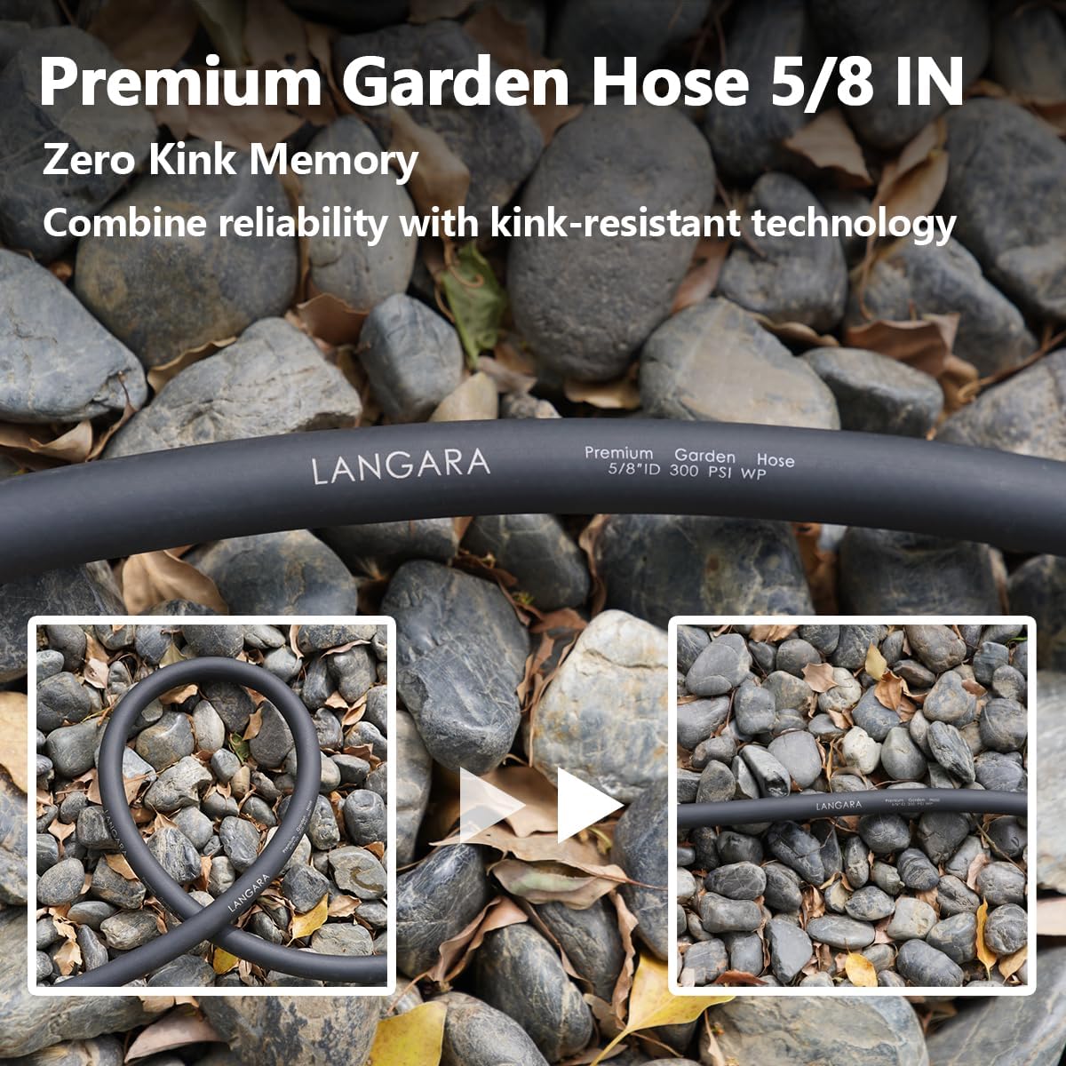 Heavy Duty Premium Garden Hose 100ft x 5/8", 300PSI Working, 1000PSI Burst, Water Hose with Transparent Swivel Handle - Hot/Cold Water - Five Layered Braiding for Durability