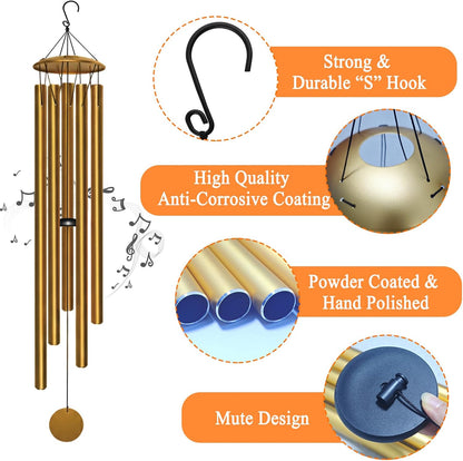 Large Wind Chimes for Outside Deep Tone, 65" Deep Tone Wind Chimes for Outside Porch Garden Patio Balcony Memorial Room Decor, Memorial Sympathy Gift for Loss of Loved One