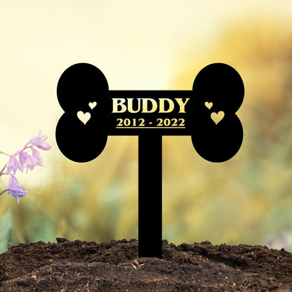 Personalized Cat Grave Marker | Custom Outdoor Pet Memorial Headstone Engraved with Name & Lifespan | Weatherproof Metal Tombstone for Pet Cemetery | Multiple Sizes and Color Finishes