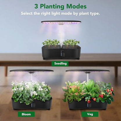 Sondiko Hydroponics Growing System Kit with Atomization Technology, Indoor Garden kit with 48W LED Grow Light, Quiet Water Pump, Automatic Timer, Height Adjustable, 5L Large Tank Plant Germination Kit