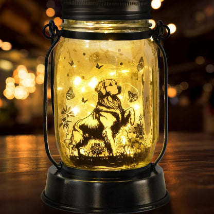 Golden Retriever Gifts for Women/Men Golden Retriever Solar Lanterns Dog Mom Birthday Dog Lovers Lantern Pet Loss Pet Memorial Lights Solar Garden Decoration for Yard, Patio,Backyard,Porch Torches