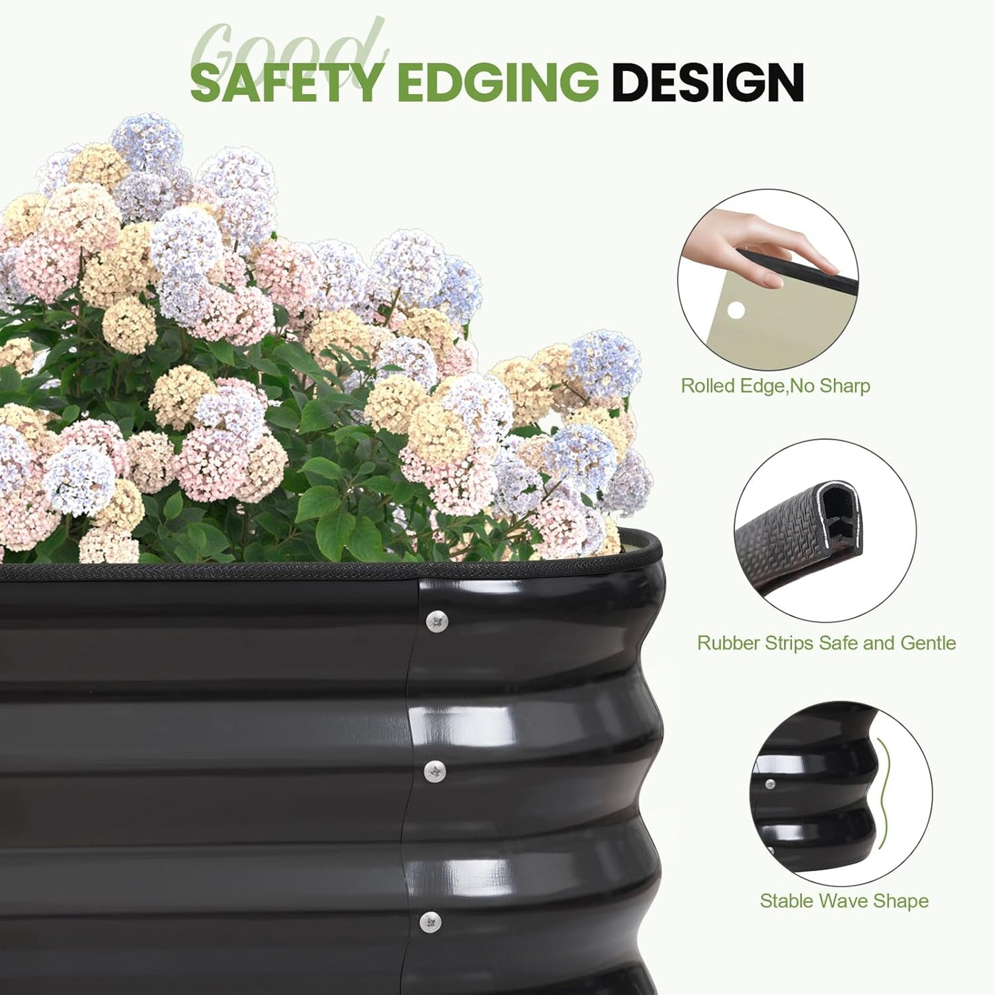 G GOOD GAIN 4-in-1 Adjustable Raised Garden Bed Kit | Galvanized Planter Boxes for Vegetables, Flowers | 12" Tall, Multiple Sizes (5x3x1ft, 4x4x1ft, 6x2x1ft, 7x1x1ft) | Outdoor Metal Raised Bed, Grey