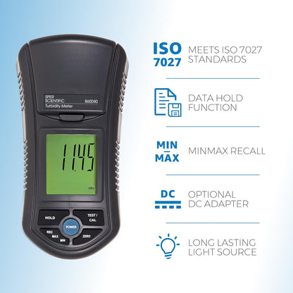 Sper Scientific Turbidity Meter, Water Quality Tester, Portable Water Quality Meter for Field and Lab, Turbidimeter for Water Test with Carry Case (860040)