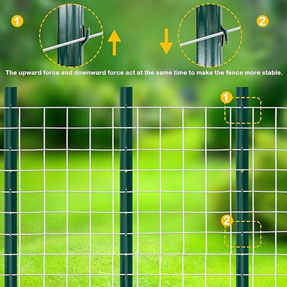 XYADA Fence Posts Sturdy Duty Metal Fence Post,U Post for Fencing in Garden Yard and Outdoor Wire-Pack of 10 (6 Feet)