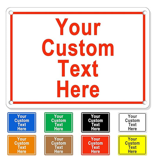 Custom Sign Outdoor 14x10 Inches Horizontal, Metal Gate Sign Personalized for Outside, Customized for Home, Office, Garage, Porch, Delivery Signage, .040 Aluminum, Rust Free, Waterproof