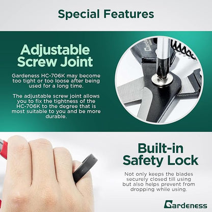 Gardeness 12 PCS Straight SK5 Steel Pruning Shear Garden Scissor Flower Leaf Trimmer Floral Fruits Picking Ultra Sharp Gardening Snips Bonsai Cutter Durable Effort-saving Clippers, Hand Pruners