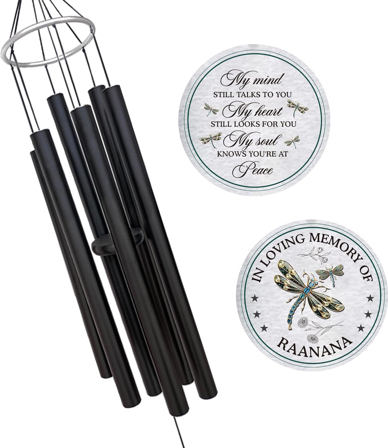 Personalized 36" Bereavement Wind Chimes for Outside, Memorial Gift in Remembrance of a Loved One, Sympathy Gift for Loss of Mother Father Husband, Garden Patio Decor