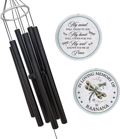 Personalized 36" Bereavement Wind Chimes for Outside, Memorial Gift in Remembrance of a Loved One, Sympathy Gift for Loss of Mother Father Husband, Garden Patio Decor