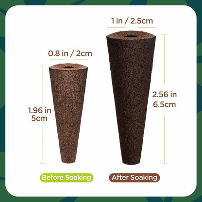 150 Pack Grow Sponges for Hydroponics, Replacement Root Growth Sponges Compatible with AeroGarden, Seed Starter Pods for Hydroponic Indoor Garden System (Cone)
