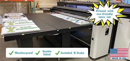 Personalized 18x24" Yard Signs, Double Sided Printing, Metal Stake Included, by Legit Fast Printing (50pk)