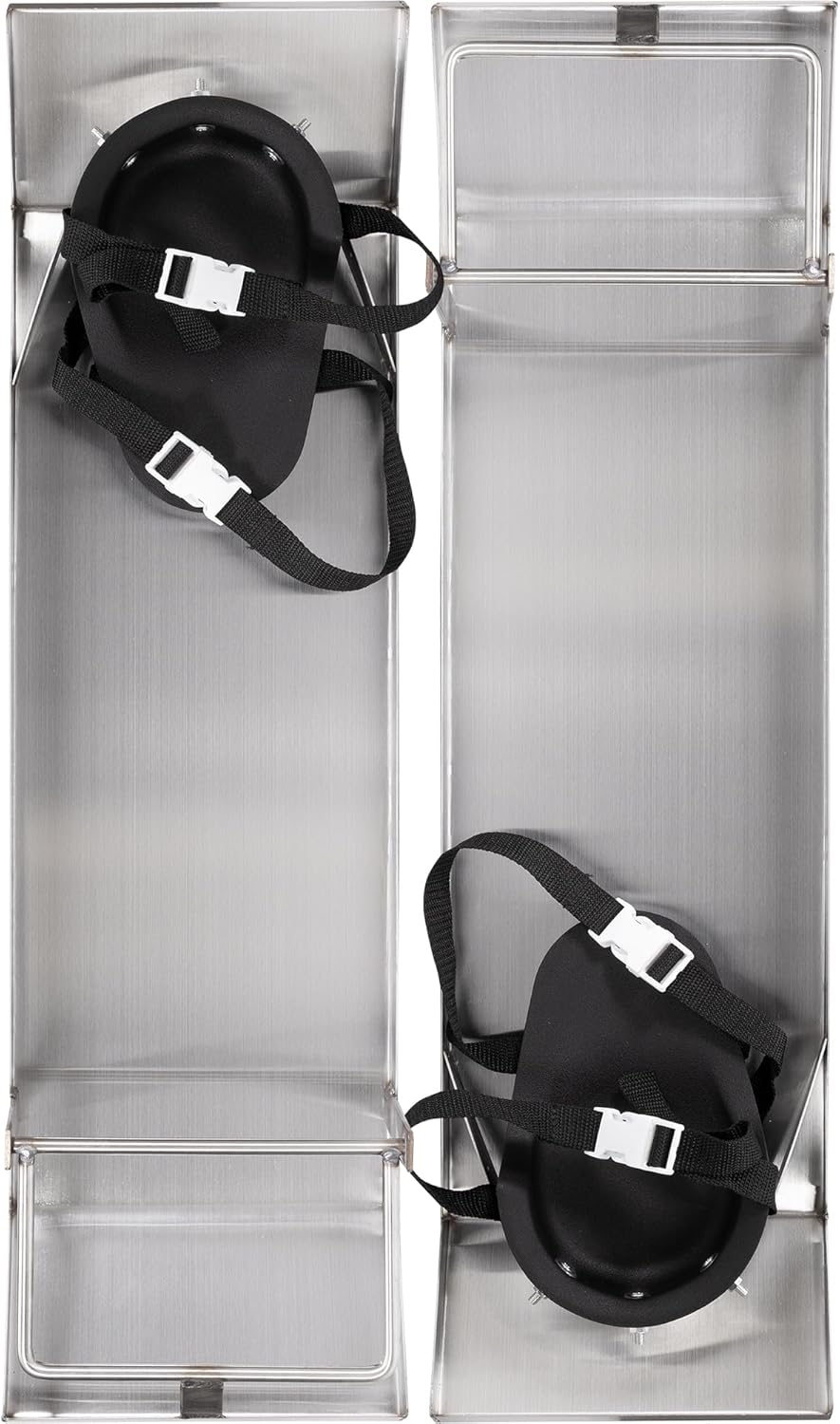 MARSHALLTOWN Stainless Steel Knee Boards with Knee Pads, Contractor-Grade, Built-in Toe Brackets, Durable Concrete Tools, KB230