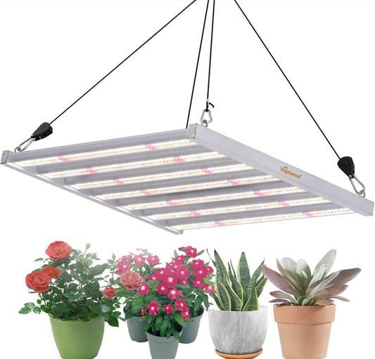 300Watt LED Grow Lamp UV IR Full Spectrum 4x4 5x5ft Coverage Grow Light Bar with 1092pcs Diodes 7 Bars Led Plant Growing Lamp for Vertical Farming Commercial Dimmable, Easy Installation