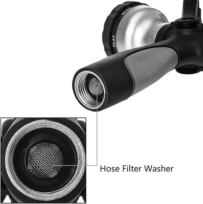 GREEN MOUNT New Patent Garden Hose Nozzle, Heavy Duty Water Nozzle, High Pressure Fireman Style Nozzle with Ergonomic Handle to Water Lawn and Garden, Black