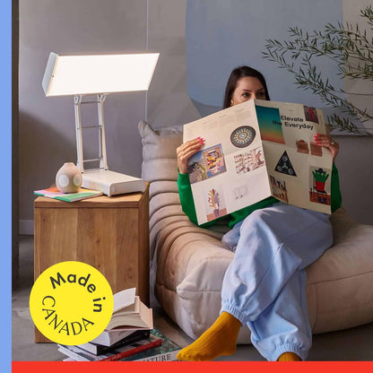 Northern Light Technologies NLT Adjustable Desk lamp - 10000 Lux Light Therapy Lamp - Full Spectrum Light Therapy Desk Light for Natural Mood and Energy Enhancement, Sunlight Desk Lamp, Beige