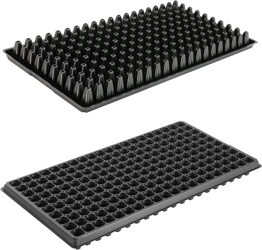 200 Cell Plug Tray, 10pcs-Pack Thick Durable Seed Starter Flats Vegetable Fruit Seeds Seedling Plastic Plug Farmer Nursery Trays Propagation