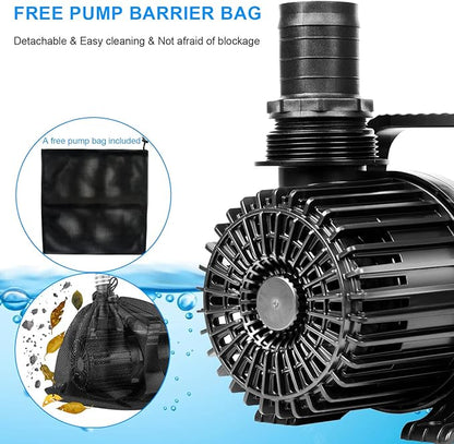 OYO WATER Outdoor Large 9300gph-620W 32.8FT Pond Water-fall & Kio Fish Fountain-s &Garden Pump Submersible IPX8: Long 32.8FT Cord Smart-er & Quieter Duck & Yard &Patio Ponds Pumps, 1 Barrier Pump Bag