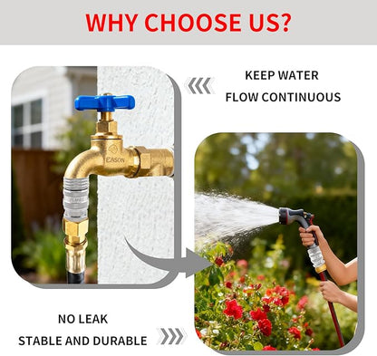 Garden Hose Quick Connect, Solid Stainless Steel 3/4 inch GHT Quick Connector Hose Fitting, Leak Proof up to 120 PSI Water Hose Connectors Adapter, Premium Garden Hose Disconnect(1 Set)