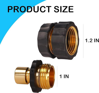 Hourleey Garden Hose Quick Connector, 3/4 Inch Male and Female Garden Hose Fitting Quick Connector, 3 Female + 6 Male